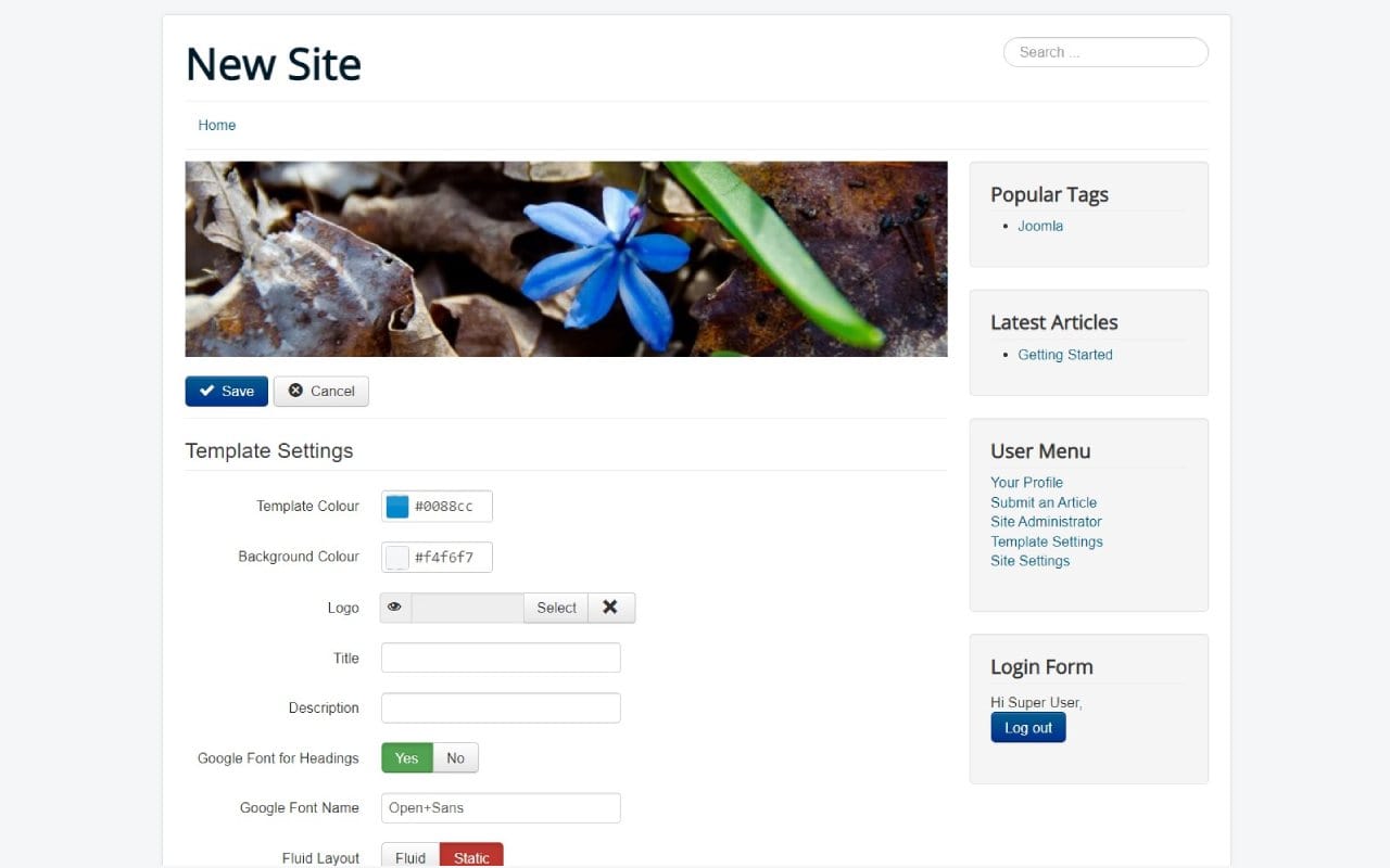 Joomla screenshot