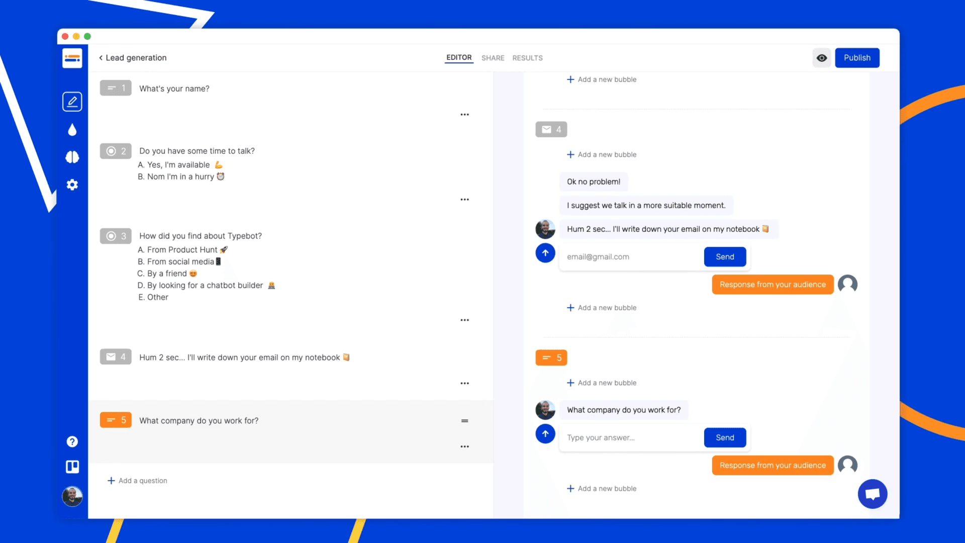 Typebot dashboard