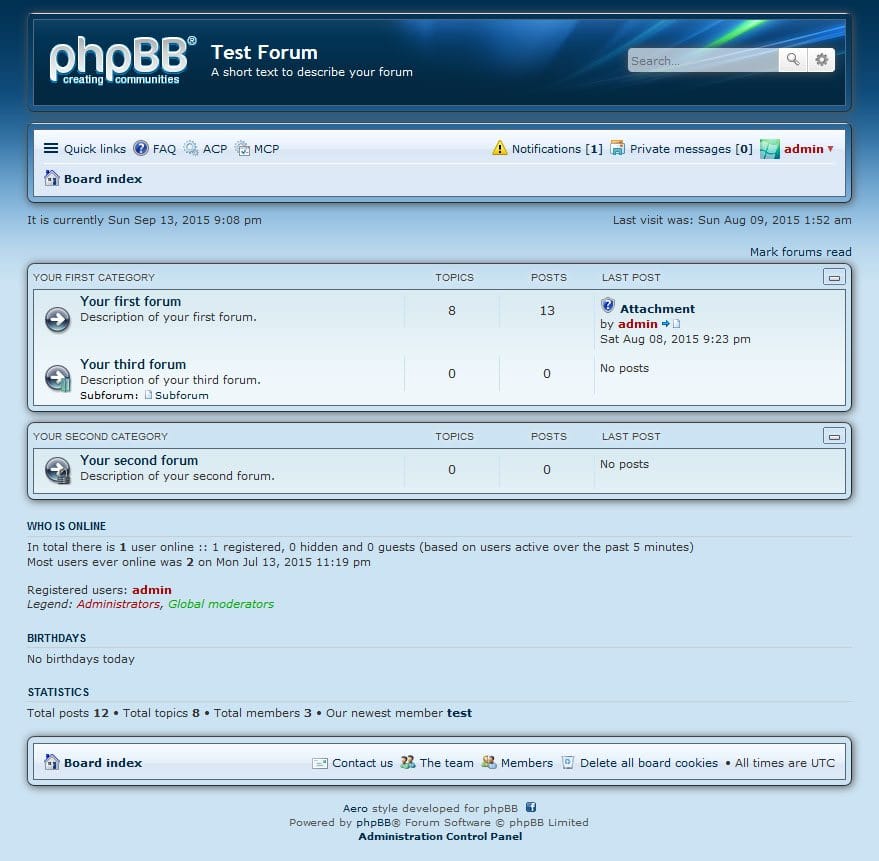 PhpBB screenshot