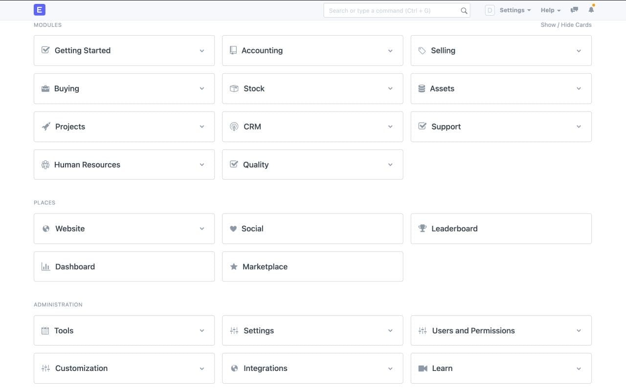 FrappeHR dashboard