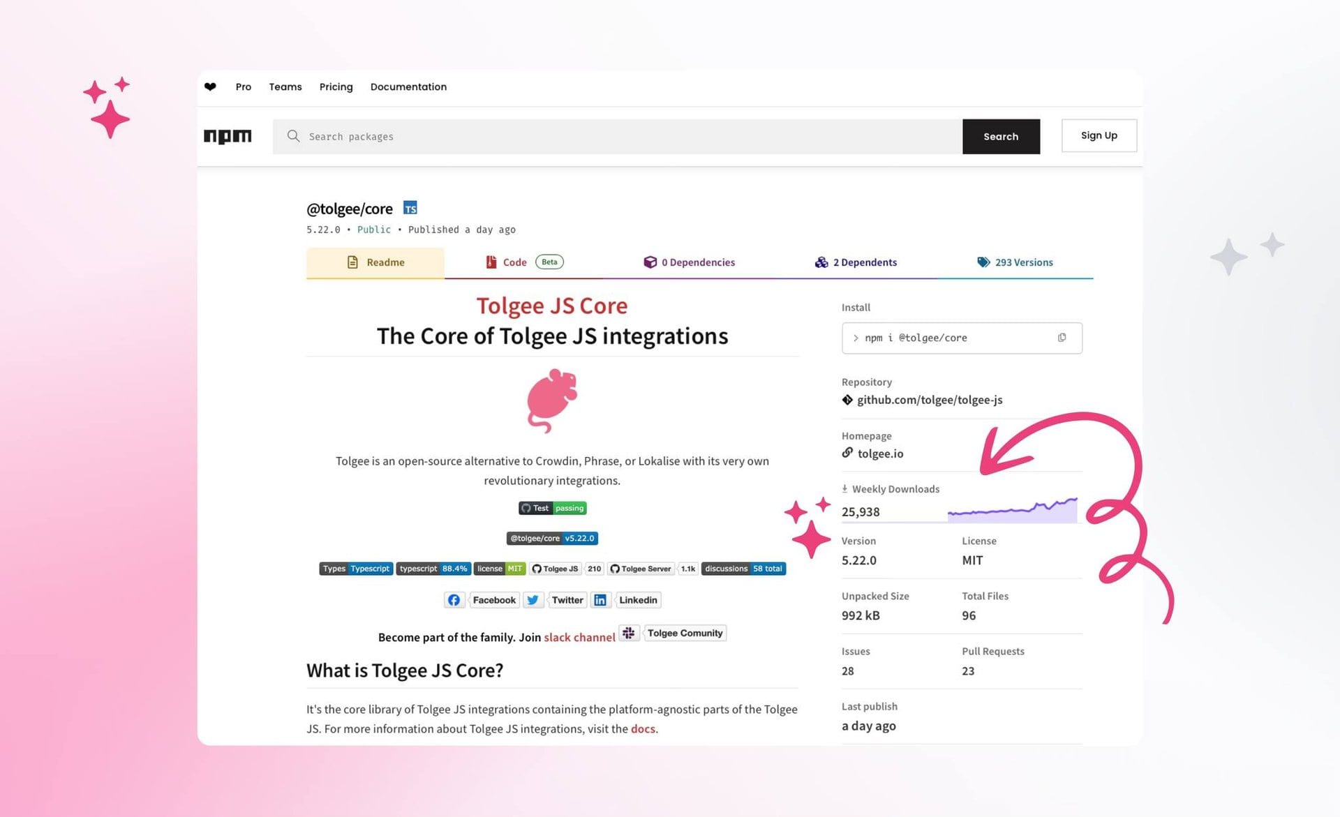 Tolgee dashboard