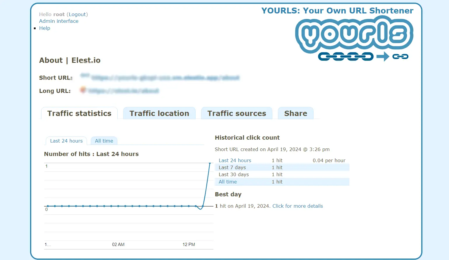 YOURLS fully managed open source service | OctaByte.io screenshot