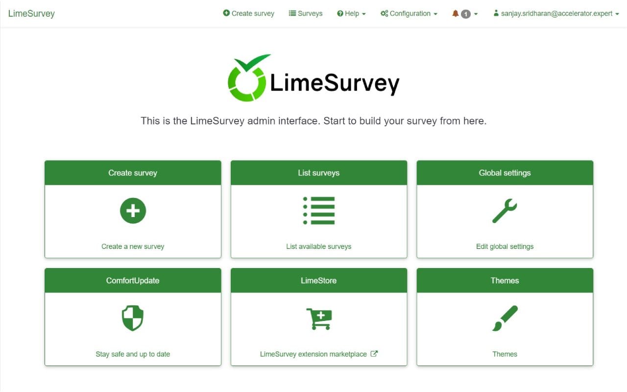 LimeSurvey screenshot