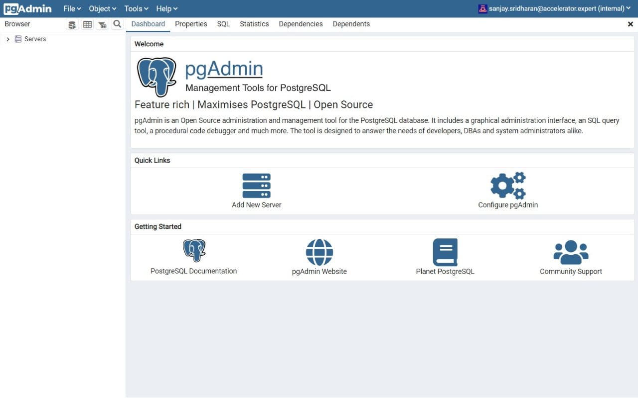 PostgreSQL screenshot