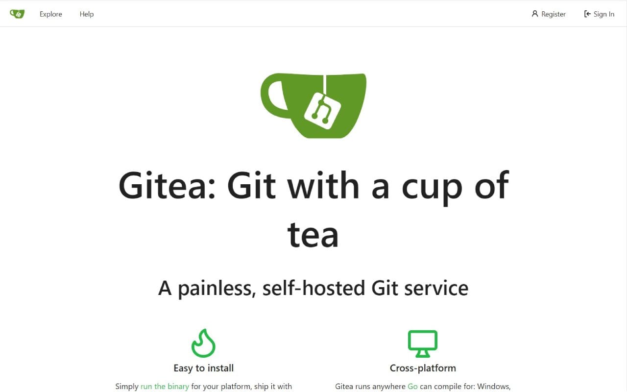 Gitea screenshot