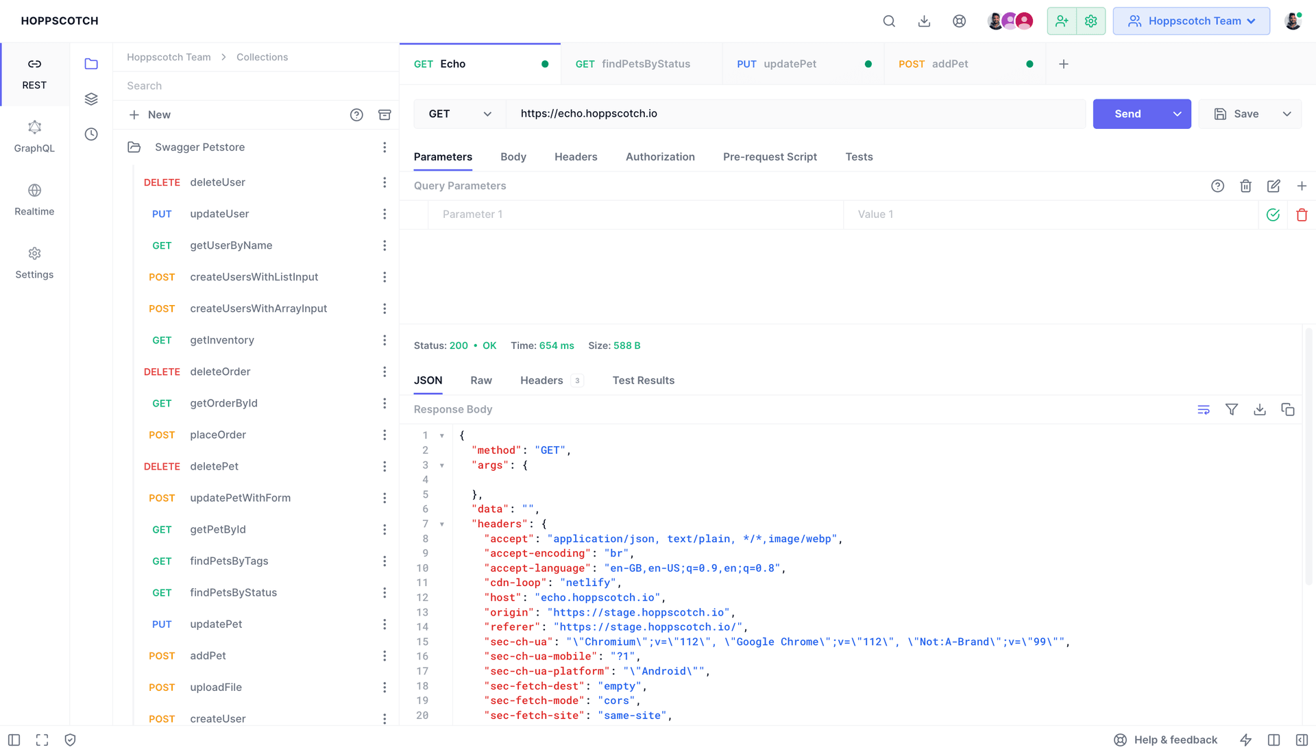 Hoppscotch fully managed open source service | OctaByte.io screenshot