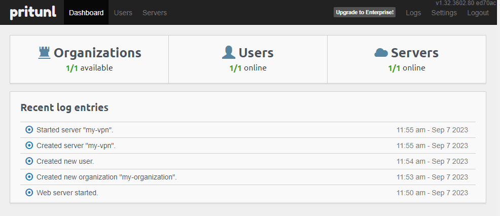 Pritunl fully managed open source service | OctaByte.io screenshot