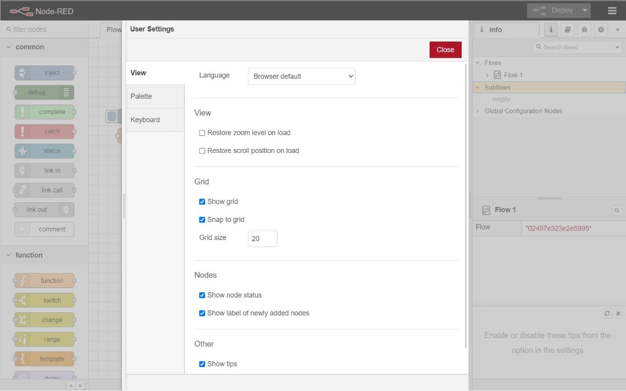 Node-red dashboard