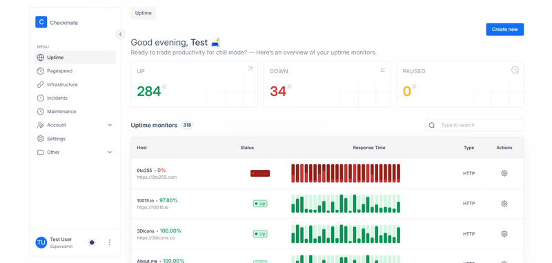 Checkmate fully managed open source service | OctaByte.io screenshot