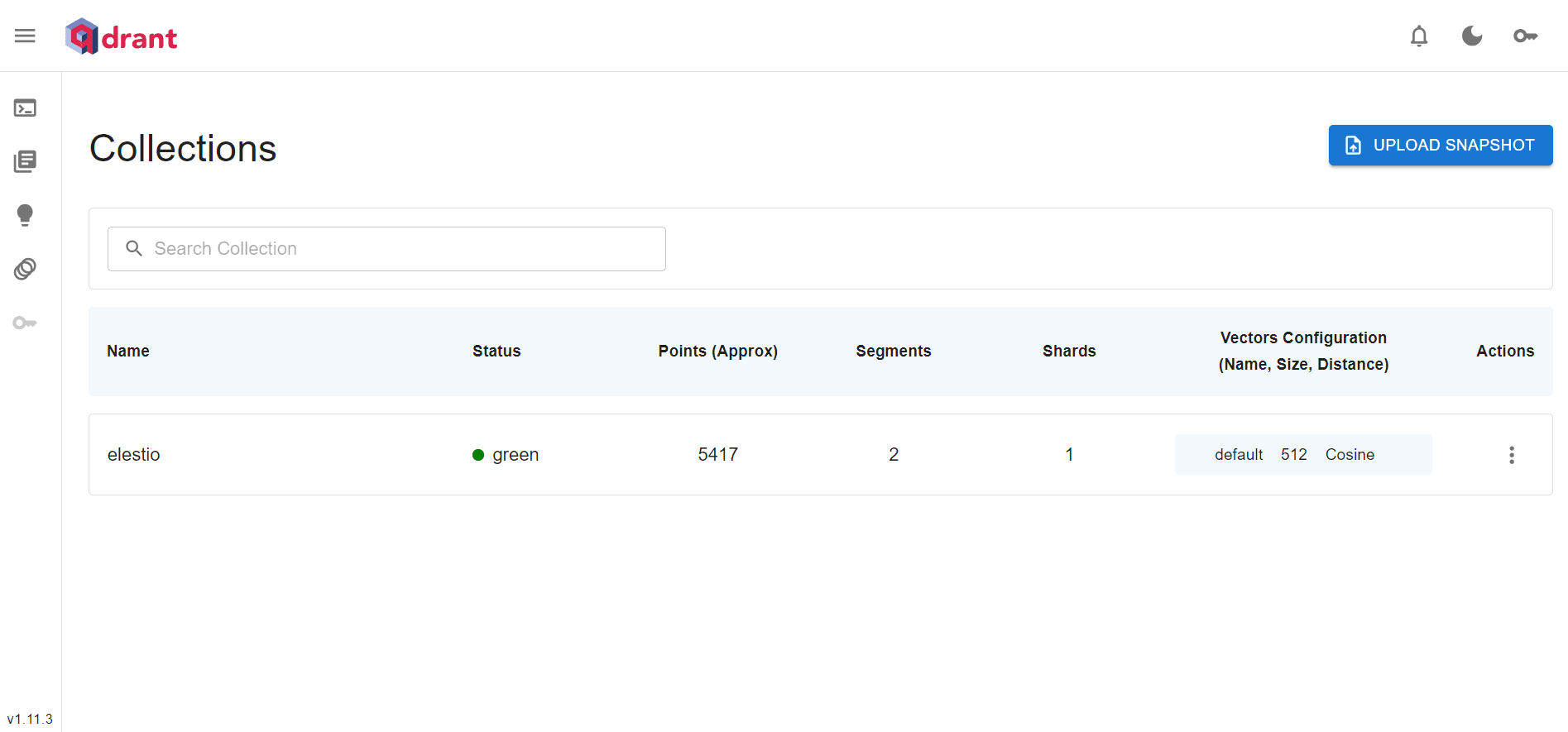 Qdrant dashboard