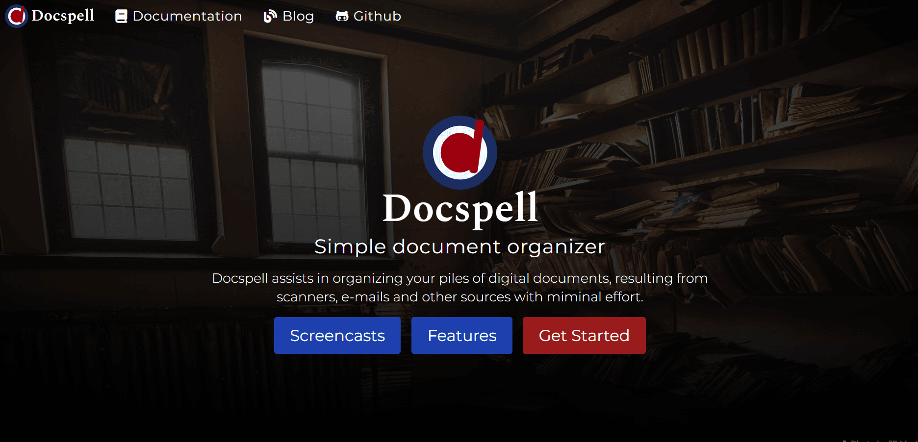 Docspell dashboard